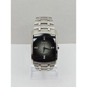 Armitron 20 4507SV Mens Rectangular Stainless Steel Quartz Watch New Battery 50m